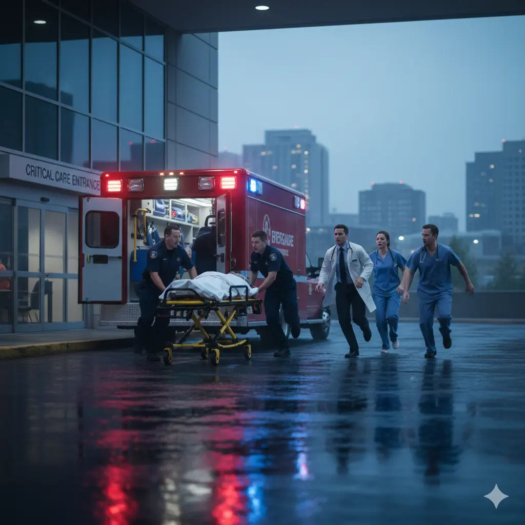 Ambulance in motion